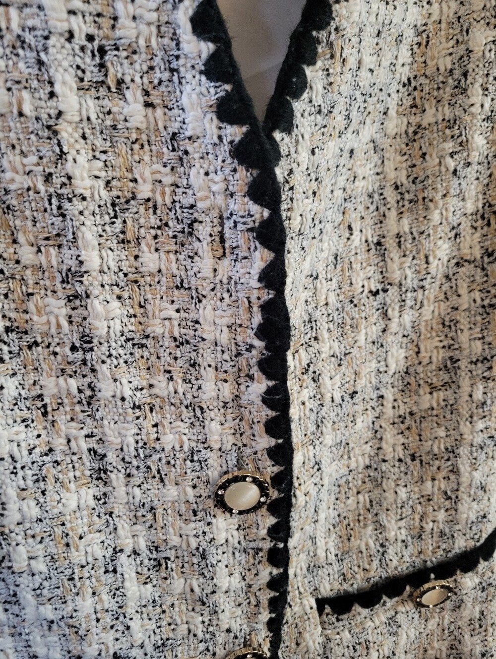 Pomander Place Tuckernuck White Tweed Josephine Mini Dress Size Small - Picture 7 of 11